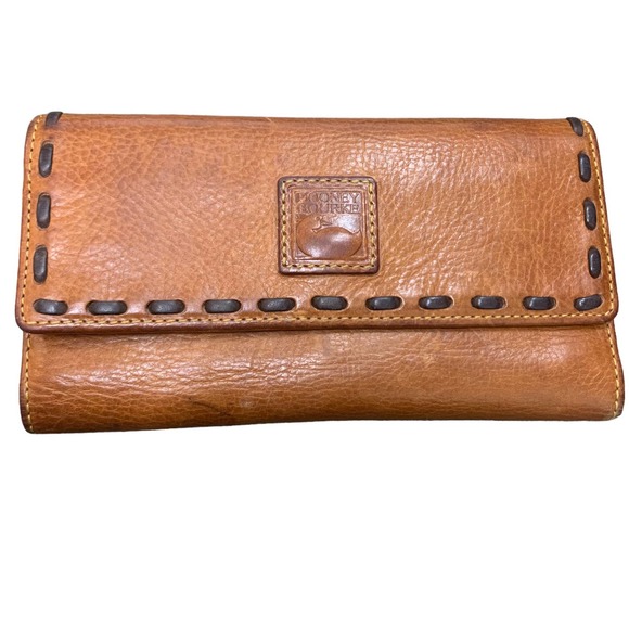 Dooney & Bourke Handbags - D&B Dooney & Bourke Chestnut Brown Florentine Checkbook Wallet